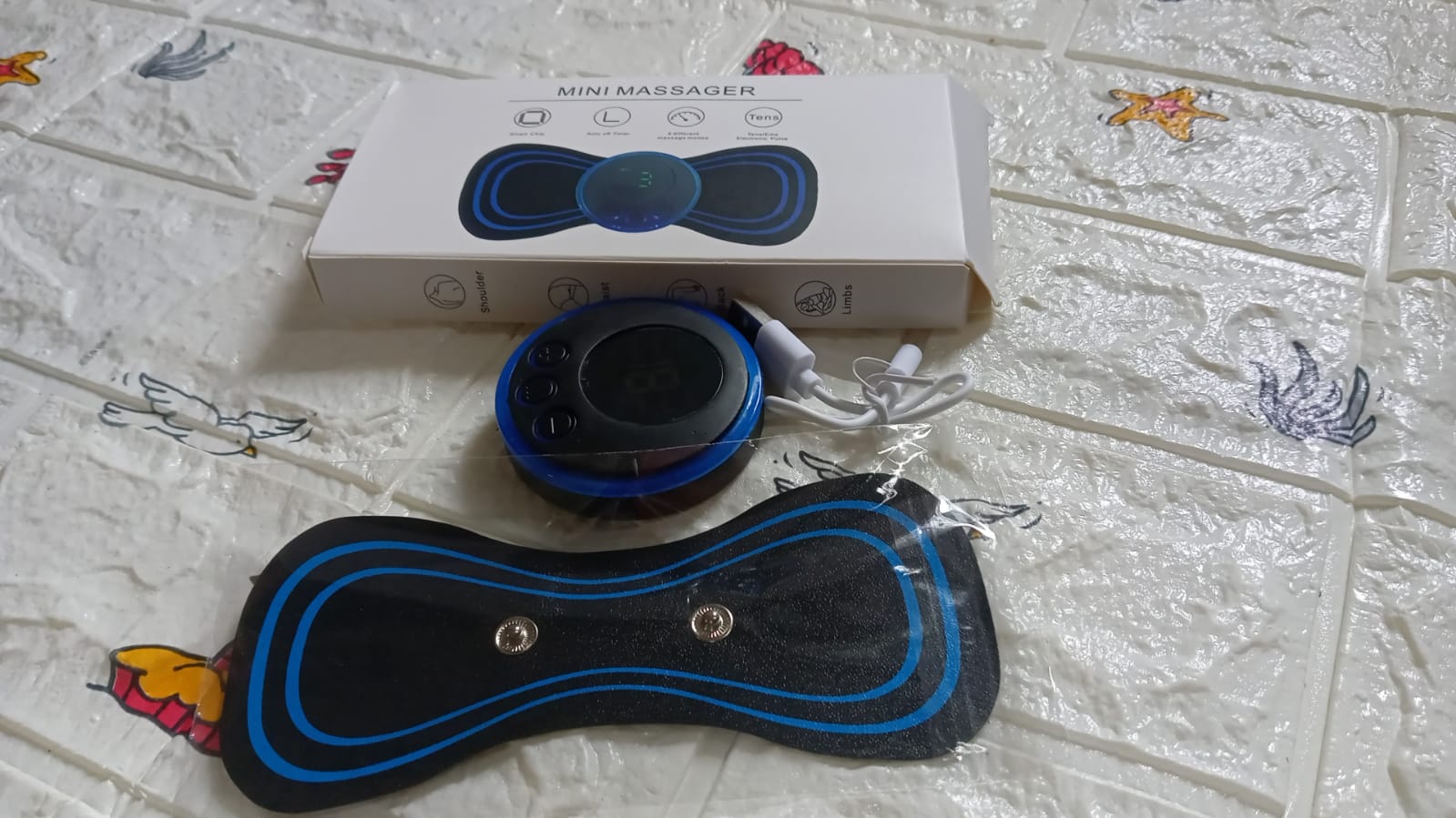 Portable USB Neck Massager Electric Neck Massager, Enhancer Mini Cervical Massager EMS Lymphatic Drainage Massage with Cable Variety Bazaar