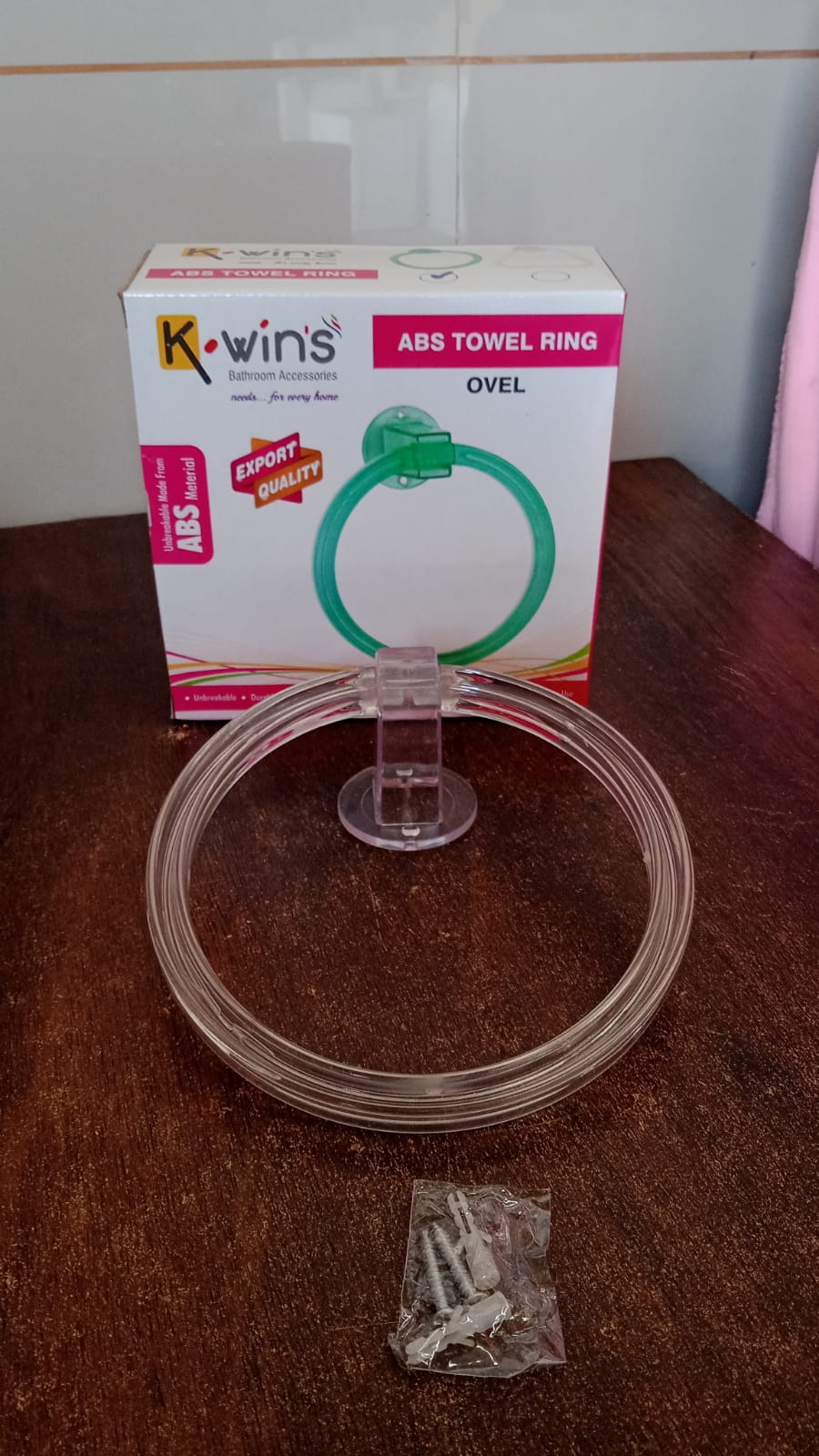 Unbreakable ABS Round Towel Ring Wall Mounted Stand / Holder (1 Pc) Variety Bazaar