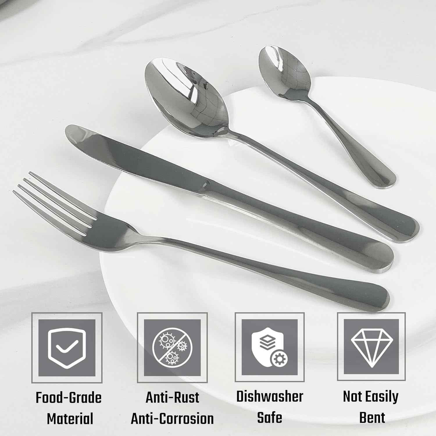 Premium Stainless Steel Polished Cutlery Set (24 Pc)