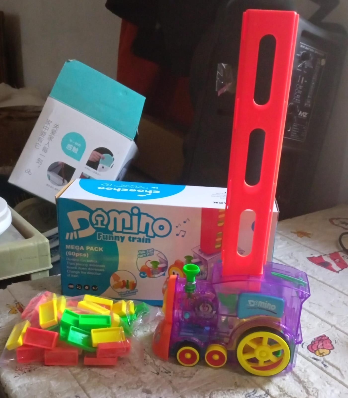 Transparent Funny Train Engine Block Set – 60-Piece Music & Lights (Batteries Not Included) Variety Bazaar