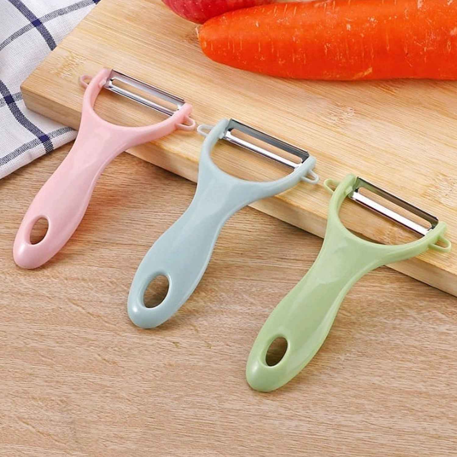 5207 Plastic Kitchen Peeler - Green Classic Stainless Steel 3-piece Knife Set Combo