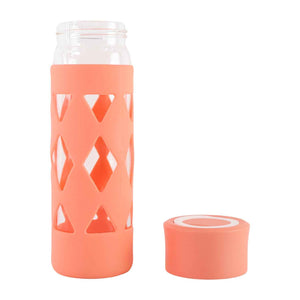 Glass Water Bottle With Protective Sleeve - (1 Pc 480 Ml)