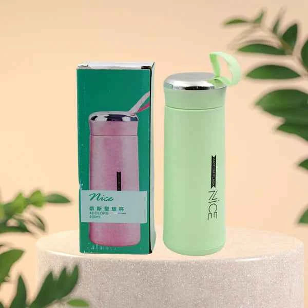 Water Bottle 400ml Leak Proof Glass Water Bottle With Daily Water Intake For Gym And Children Nice Bottle (1 Pc Light Green Color)