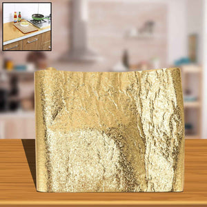 Oil Proof Sticker Waterproof Self Adhesive Aluminum Foil Wallpaper (60 Cm2m Golden 1 Pc)
