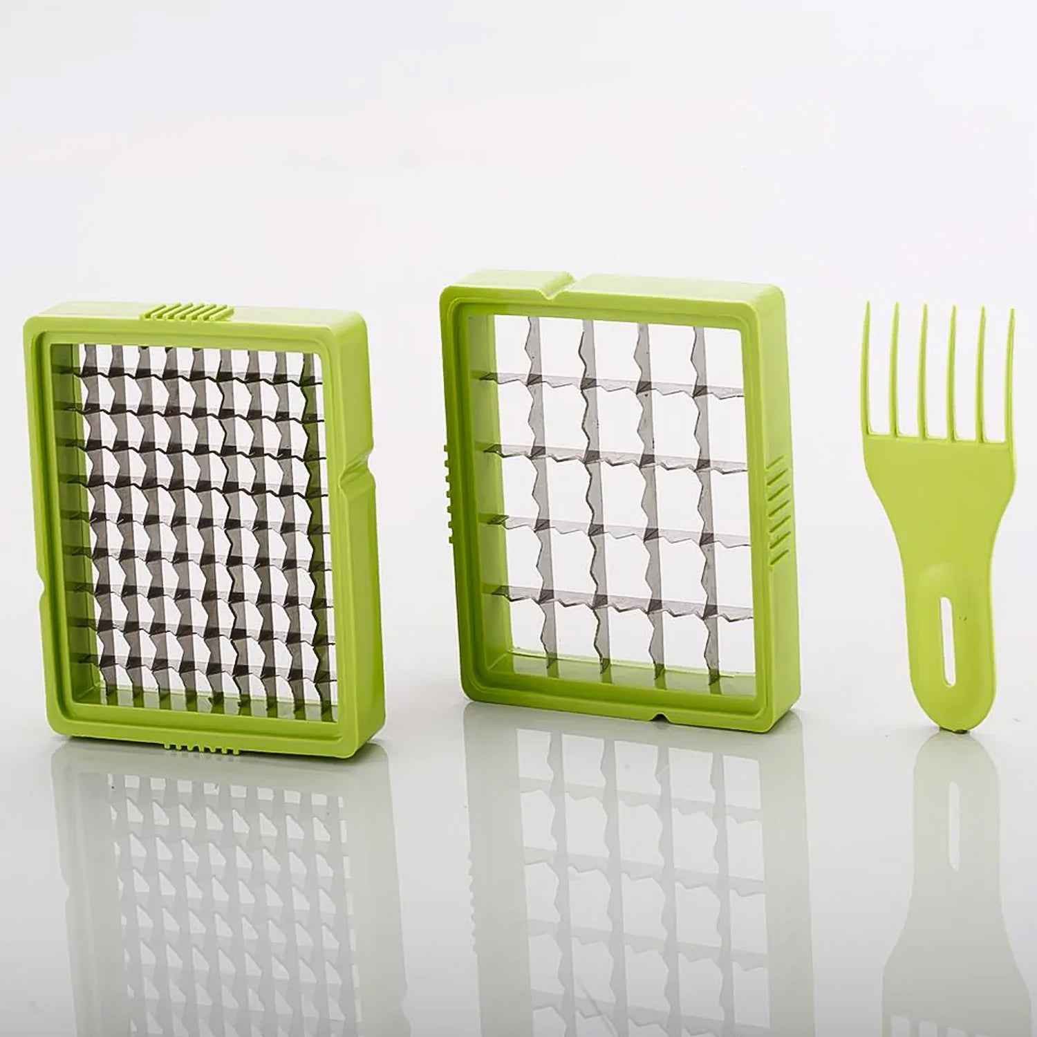 2 In 1 Potato Chipser Slicer French Fries Maker Finger Chips Plastic Two Blades Finger Chips Cutter For Kitchen Accessoryvegetable Fruit Slicer (1 Pc)