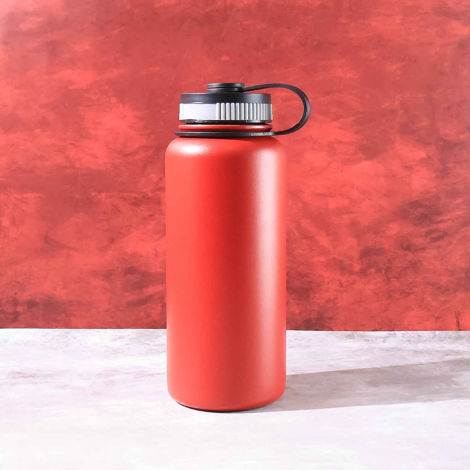 Red Stainless Steel Double Wall Vacuum-insulated Drink Water Bottle (1000 Ml)