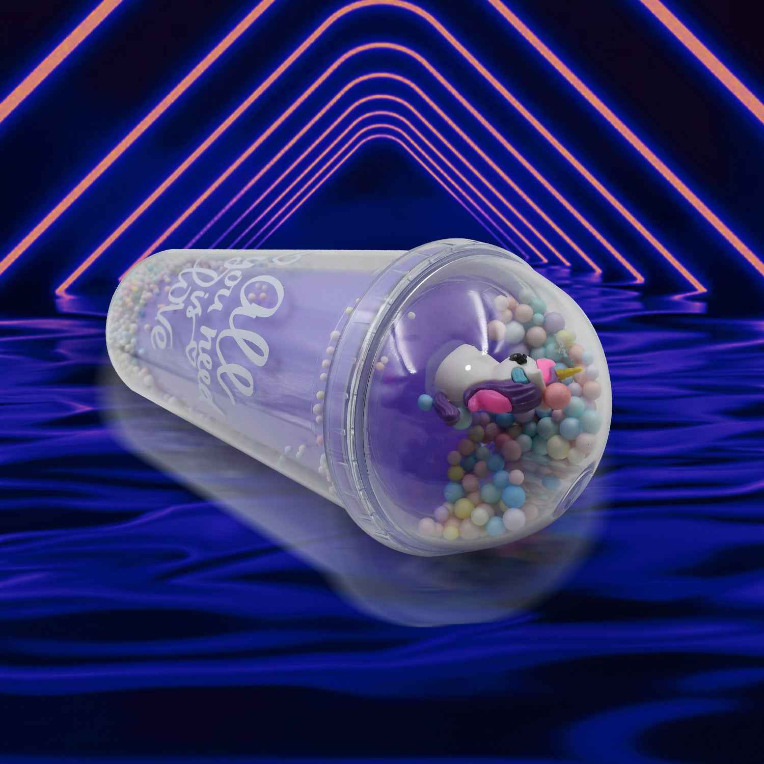 6883a Design Printed Sipper Bottle With Toy Led Glow Light Double Wall Sipper Glass Water Bottle Sipper Bottle With Straw For Girls And Kids For Boys And Girls Schooltuitiongym (Pack Of 1)