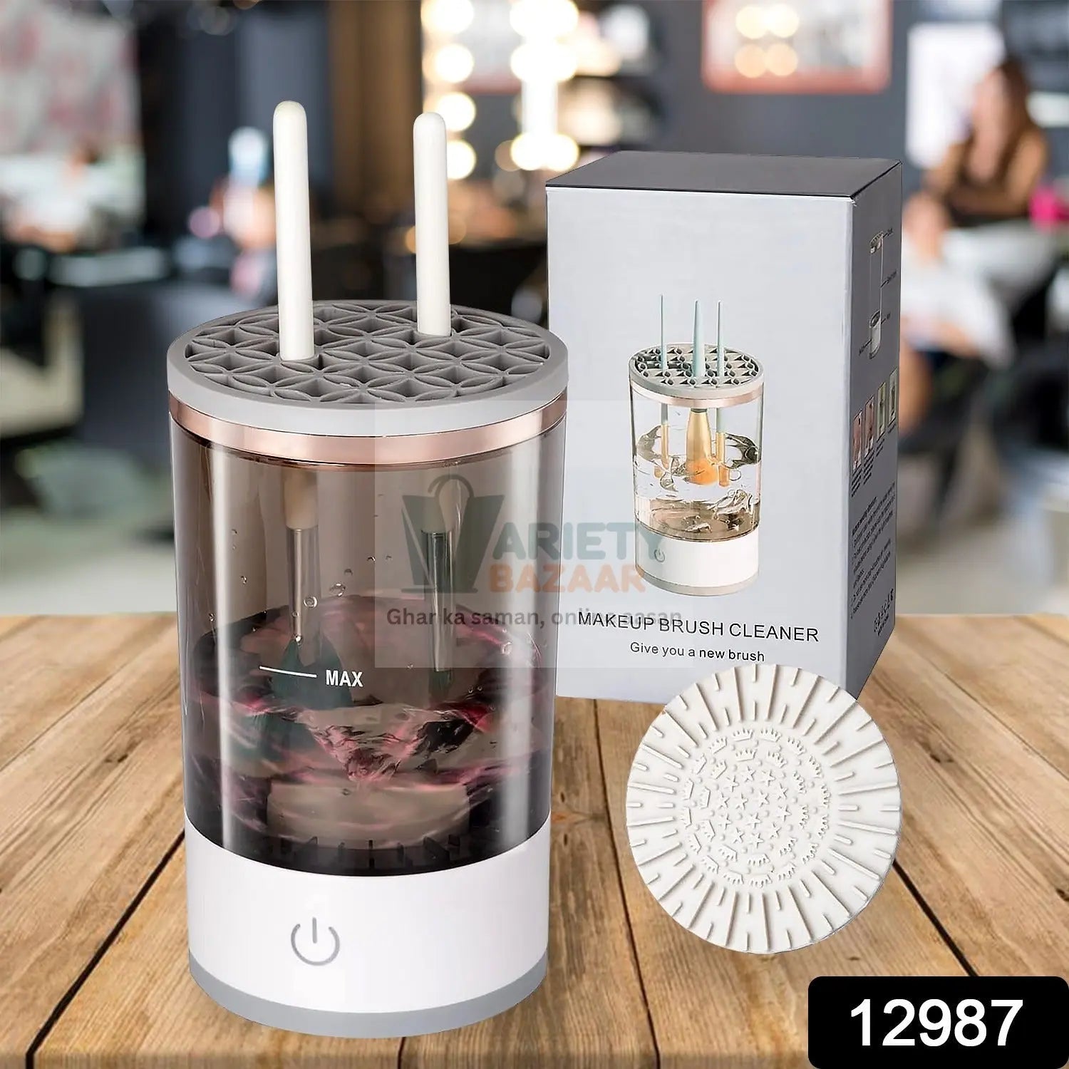 Automatic Makeup Brush Cleaner Fast Electric Brush Cleaner Hand Free Machine Super Clean Brush Washer & Brushes Organizer Tool (1 Pc) Variety Bazaar