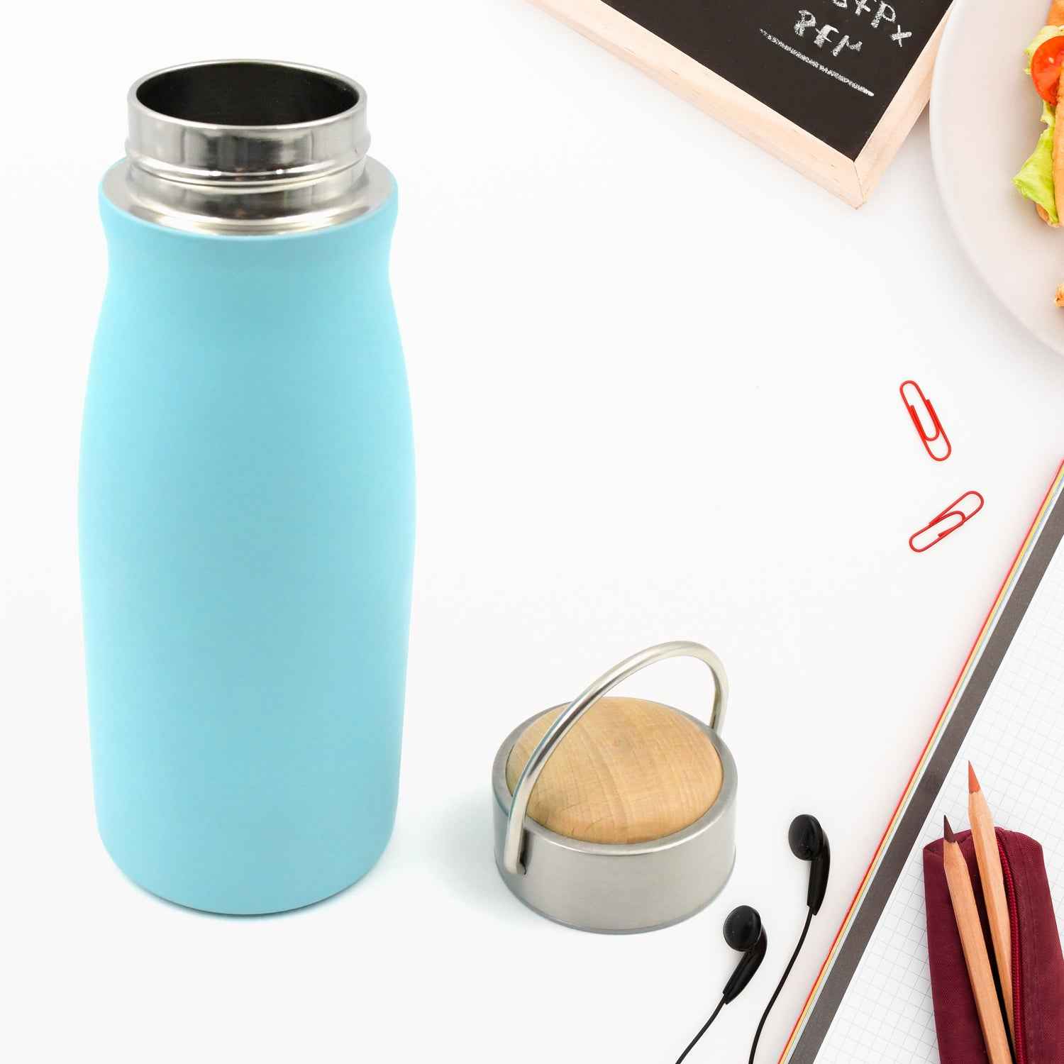 0285 Stainless Steel Water Bottle With Handle Fridge Water Bottle Stainless Steel Water Bottle Leak Proof Rust Proof Hot Cold Drinks Gym Sipper Bpa Free Food Grade Quality Steel Fridge Bottle For Officegymschool (360 Ml)