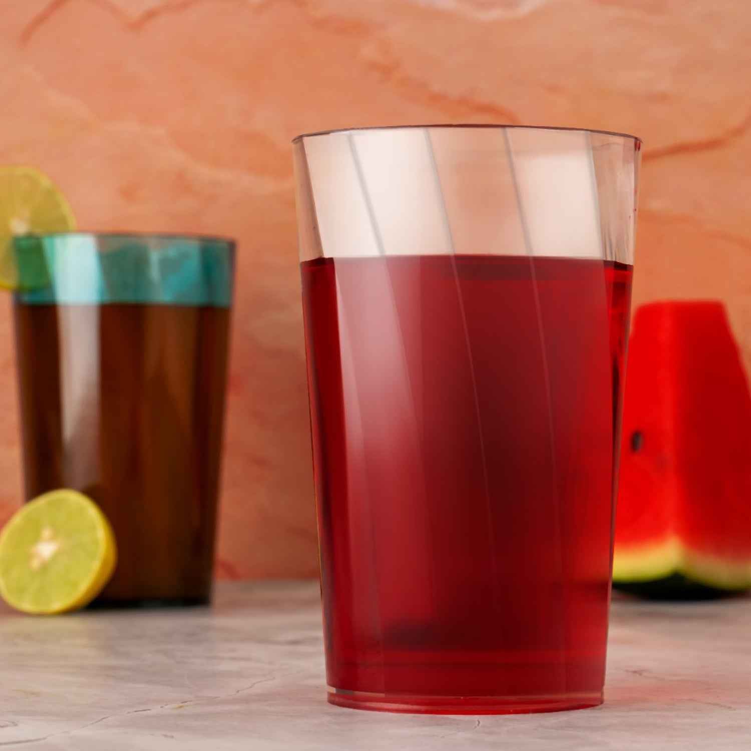 2353 Premium Juice And Water Glasses Set Of 6 Transparent 300ml Drinking Water Glasses Stylish Crystal Square Highball Glasses For Water Juice Cocktails Glass Set Of 6 For Water