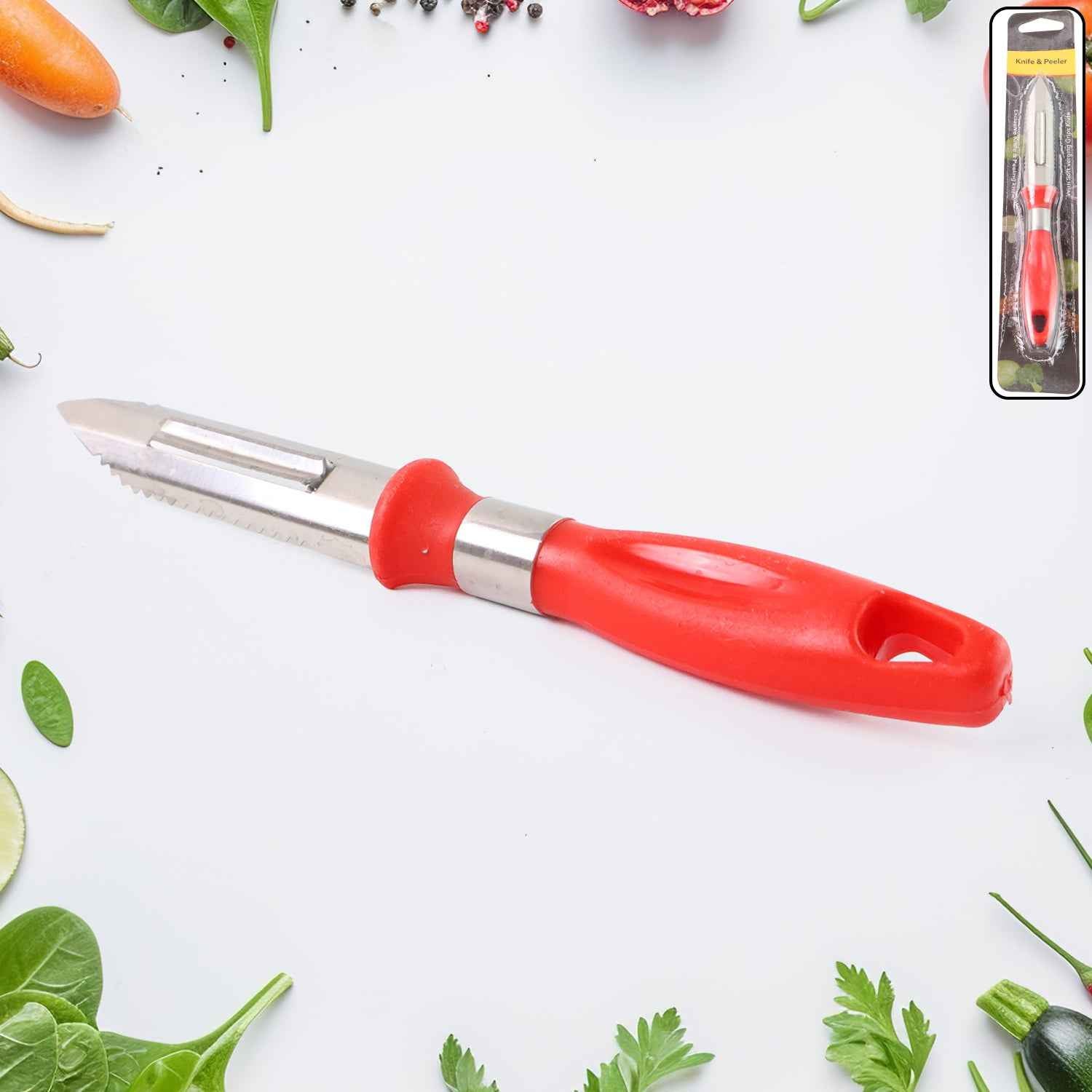 Multipurpose 2-in-1 Stainless Steel Knife Peeler (1 Pc)