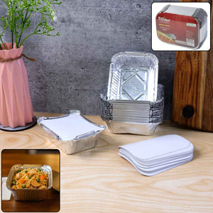 Disposable Aluminium Food Containers With Lids 250 Ml Capacity (Pack Of 25)