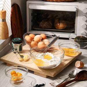 Modern Glass Bowl Set Mixing Storage Bowls With Lids (5 Pcs Set)