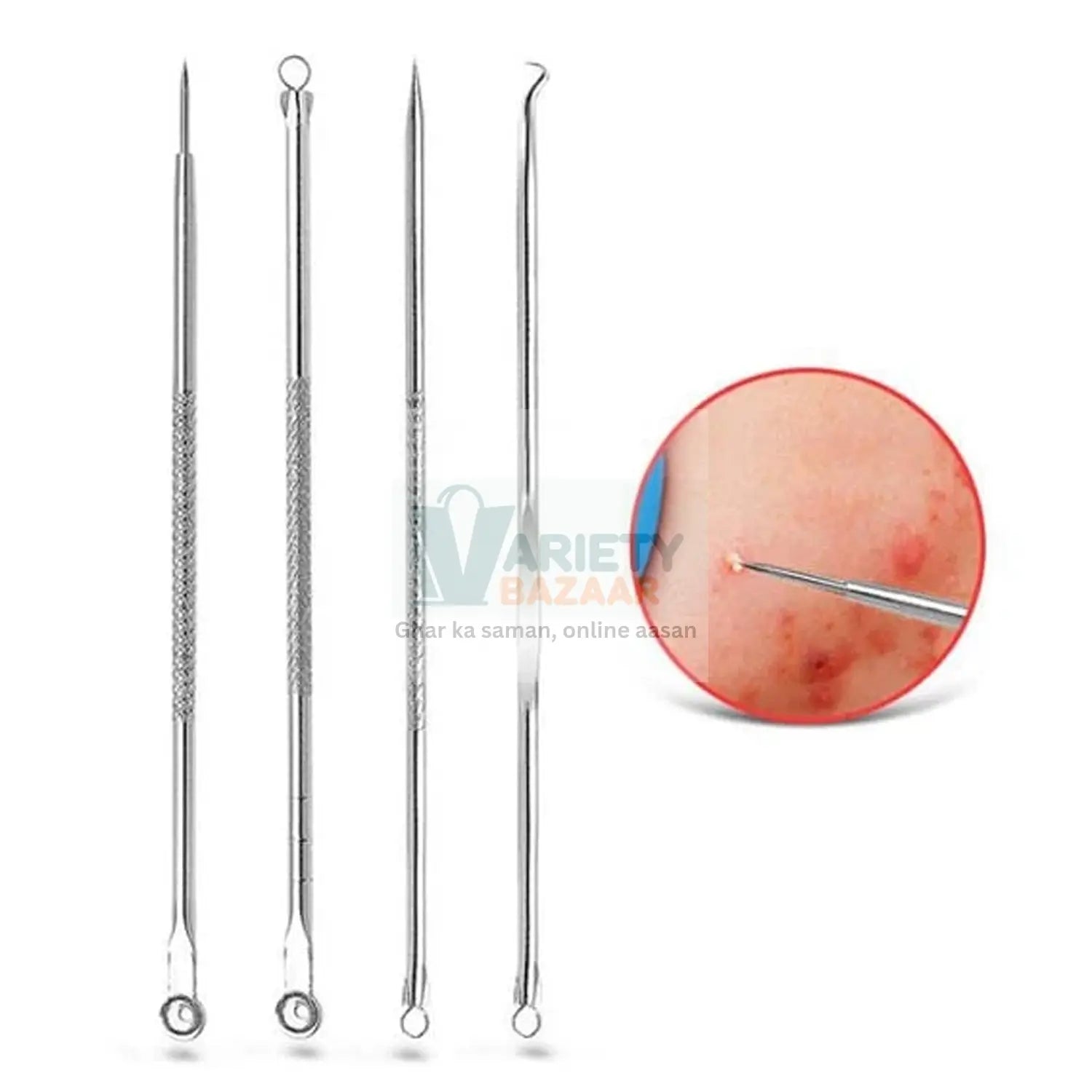 Blackhead Remover, 4-in-1 Stainless Steel Pimple Extractor Tool (1 Pc) travel sahayak