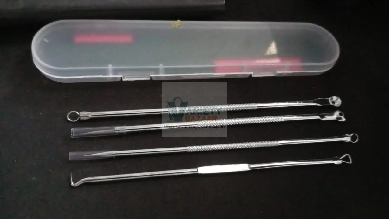 Blackhead Remover, 4-in-1 Stainless Steel Pimple Extractor Tool (1 Pc) travel sahayak