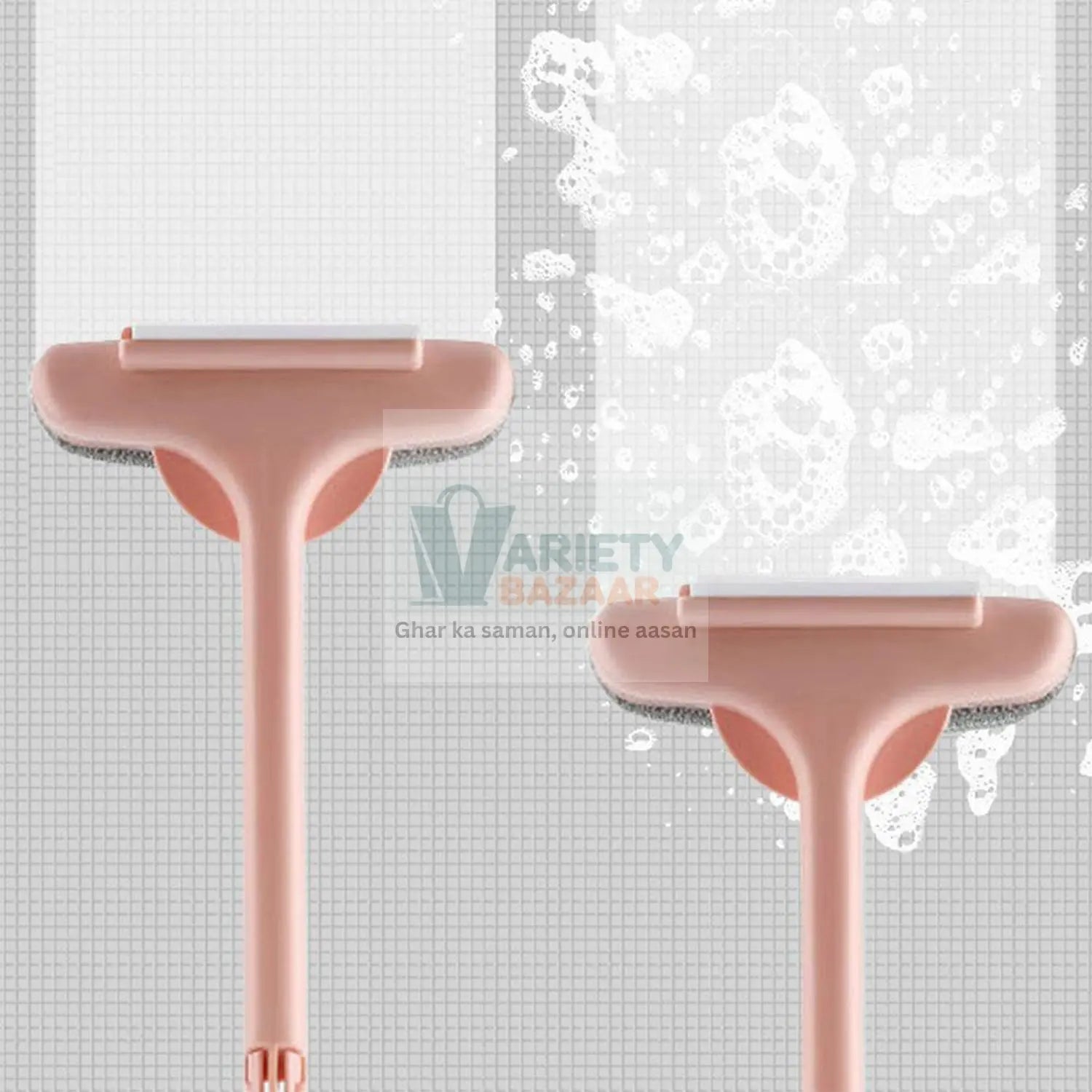 Brush 2 in 1 Mesh Cleaning Brush & Wiper with Extended Handle Window Cleaning Brush Net Cleaner,Magic Window Cleaner Brush, Window Mesh Cleaner (1 Pc) Travel Sahayak