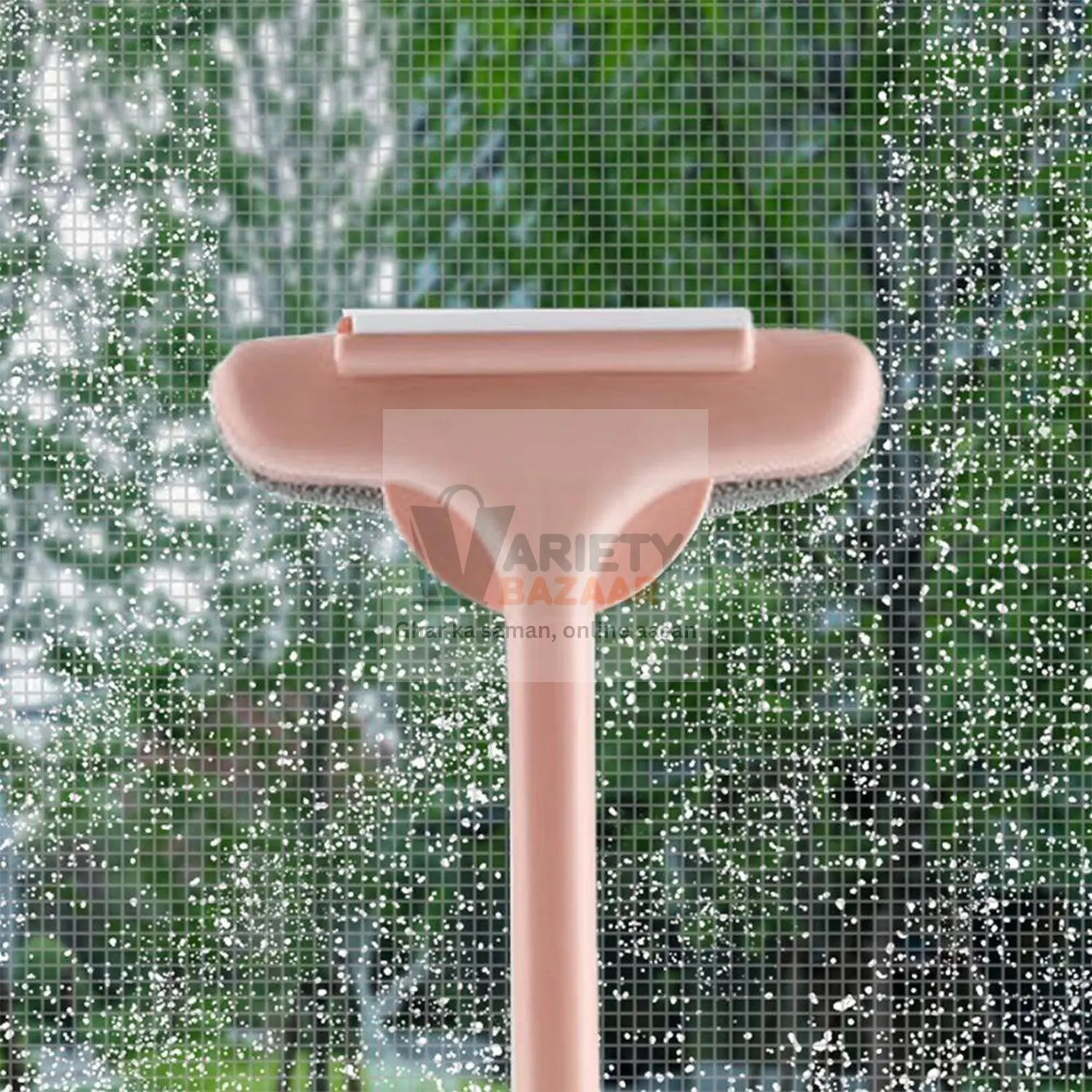 Brush 2 in 1 Mesh Cleaning Brush & Wiper with Extended Handle Window Cleaning Brush Net Cleaner,Magic Window Cleaner Brush, Window Mesh Cleaner (1 Pc) Travel Sahayak