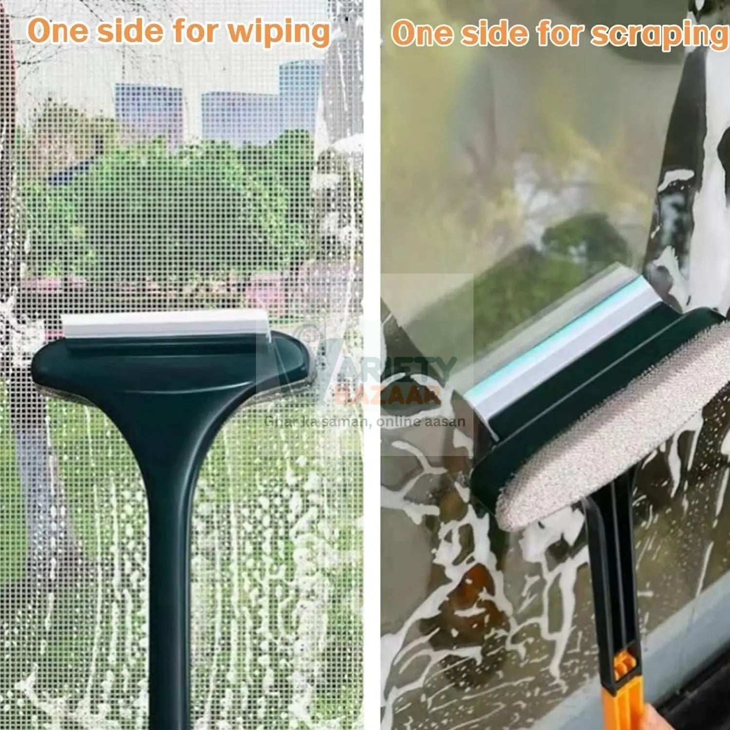 Brush 2 in 1 Mesh Cleaning Brush & Wiper with Extended Handle Window Cleaning Brush Net Cleaner,Magic Window Cleaner Brush, Window Mesh Cleaner (1 Pc) Travel Sahayak