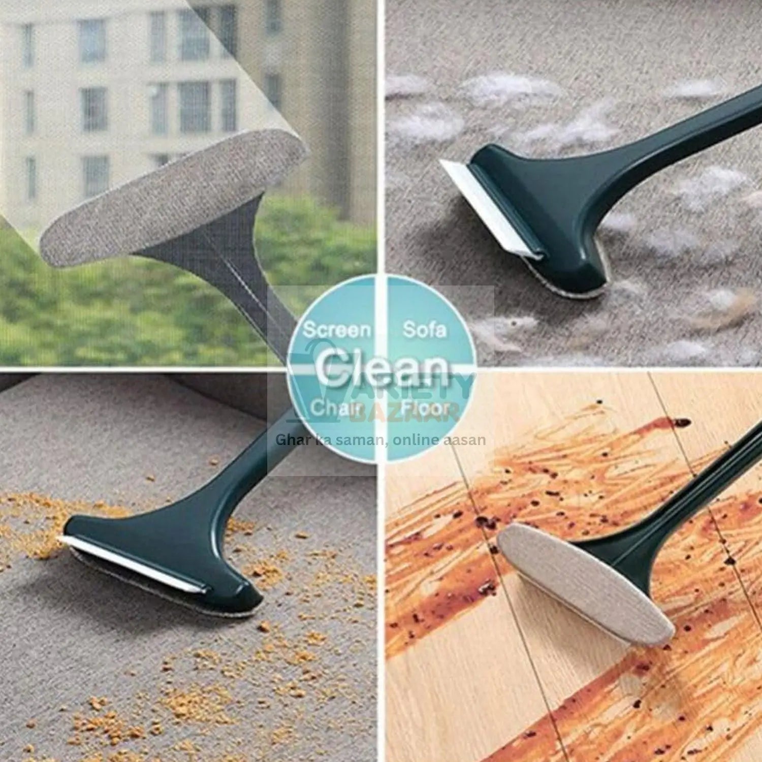 Brush 2 in 1 Mesh Cleaning Brush & Wiper with Extended Handle Window Cleaning Brush Net Cleaner,Magic Window Cleaner Brush, Window Mesh Cleaner (1 Pc) Travel Sahayak