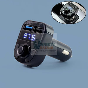 CAR-X8 Bluetooth FM Transmitter Kit with Dual USB Fast Charger Variety Bazaar