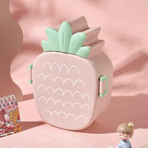 5750 Kids Lunch Box Cute Pineapple Shaped Bento Box With Fork Spoon Snack Candy Container Microwave Portable Office Lunch Box (1 Pc With Spoon Fork)
