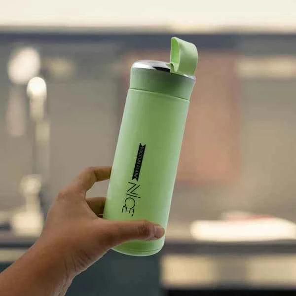 Water Bottle 400ml Leak Proof Glass Water Bottle With Daily Water Intake For Gym And Children Nice Bottle (1 Pc Light Green Color)