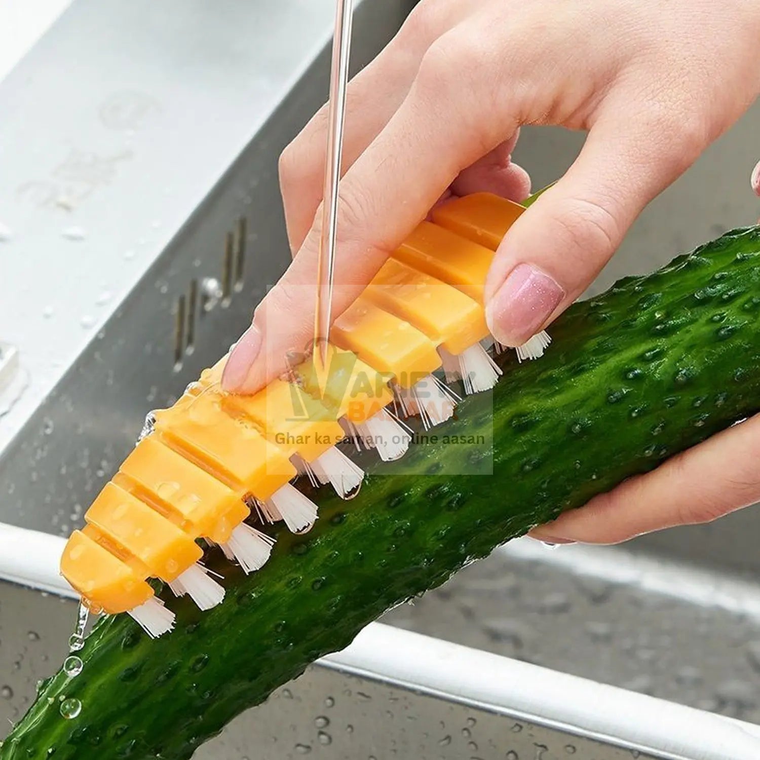 Carrot-Shaped Non-Toxic Vegetable Scrubbing Brush for Fruits & Veggies Variety Bazaar