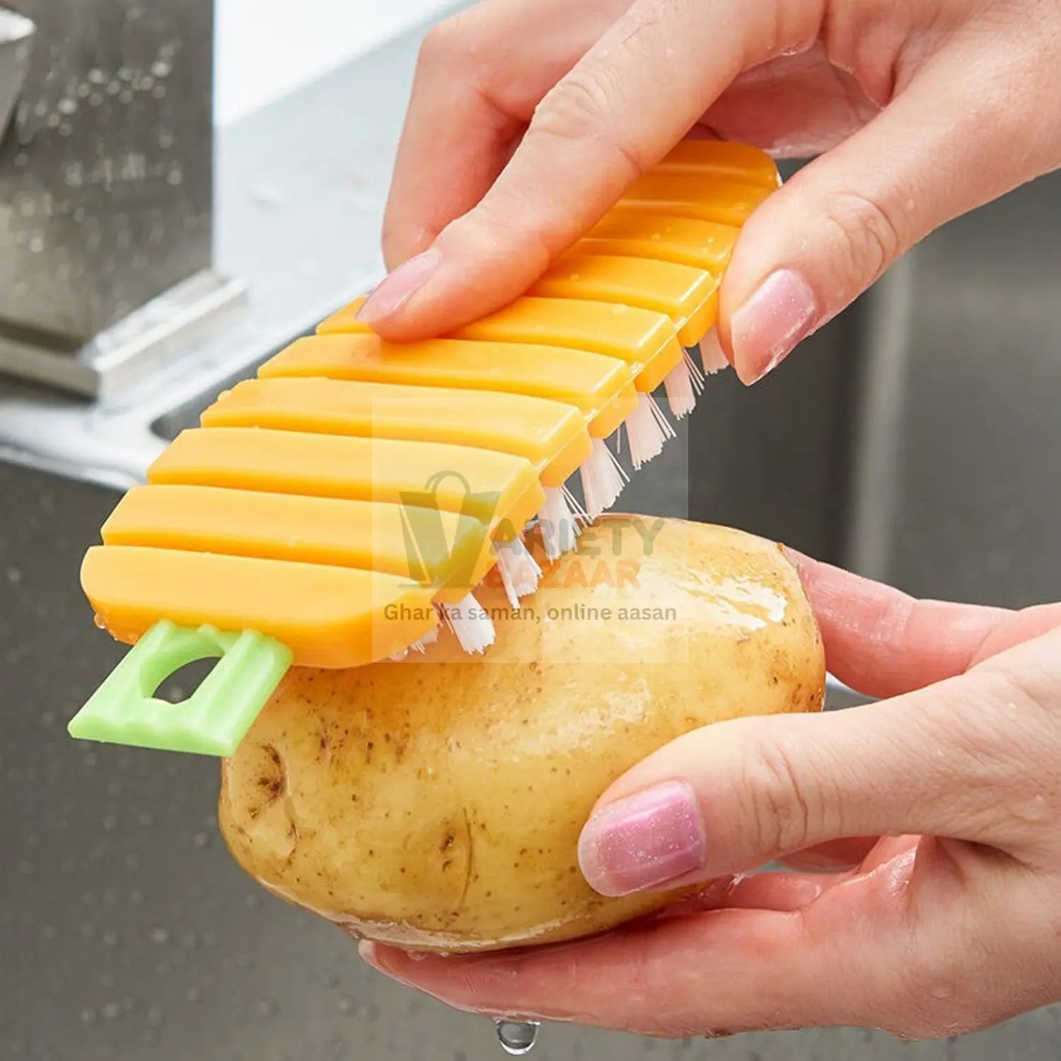 Carrot-Shaped Non-Toxic Vegetable Scrubbing Brush for Fruits & Veggies Variety Bazaar