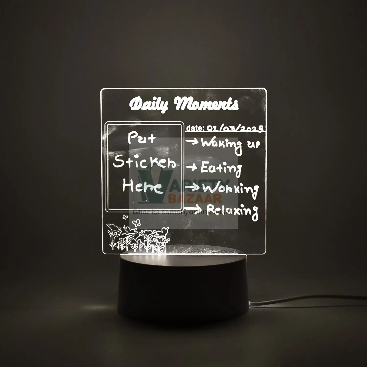 Creative Visualization Lamp 3 D Acrylic Decorative Lamp (1 Pc) Variety Bazaar