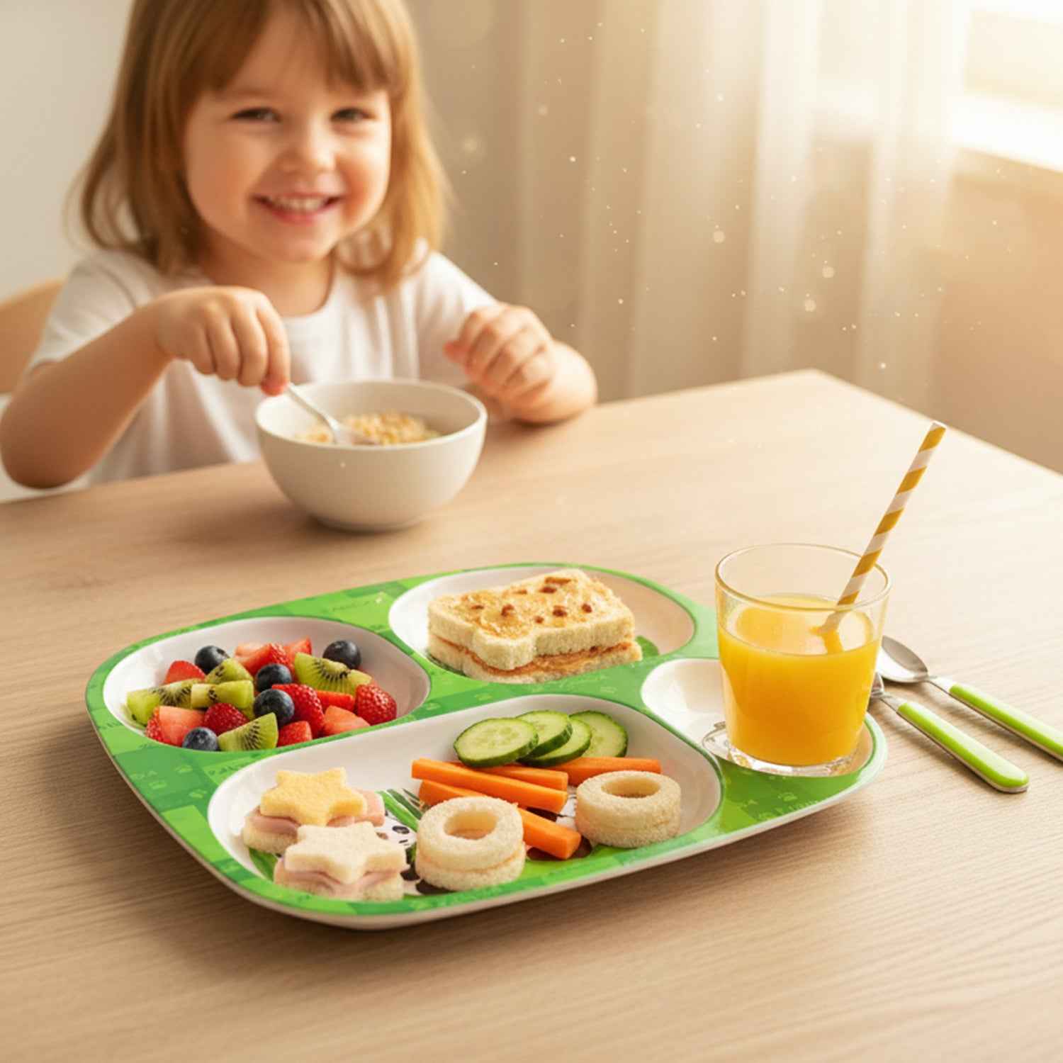 Kids 4-compartment Melamine Partition Plate (1 Pc 2422 Cm)