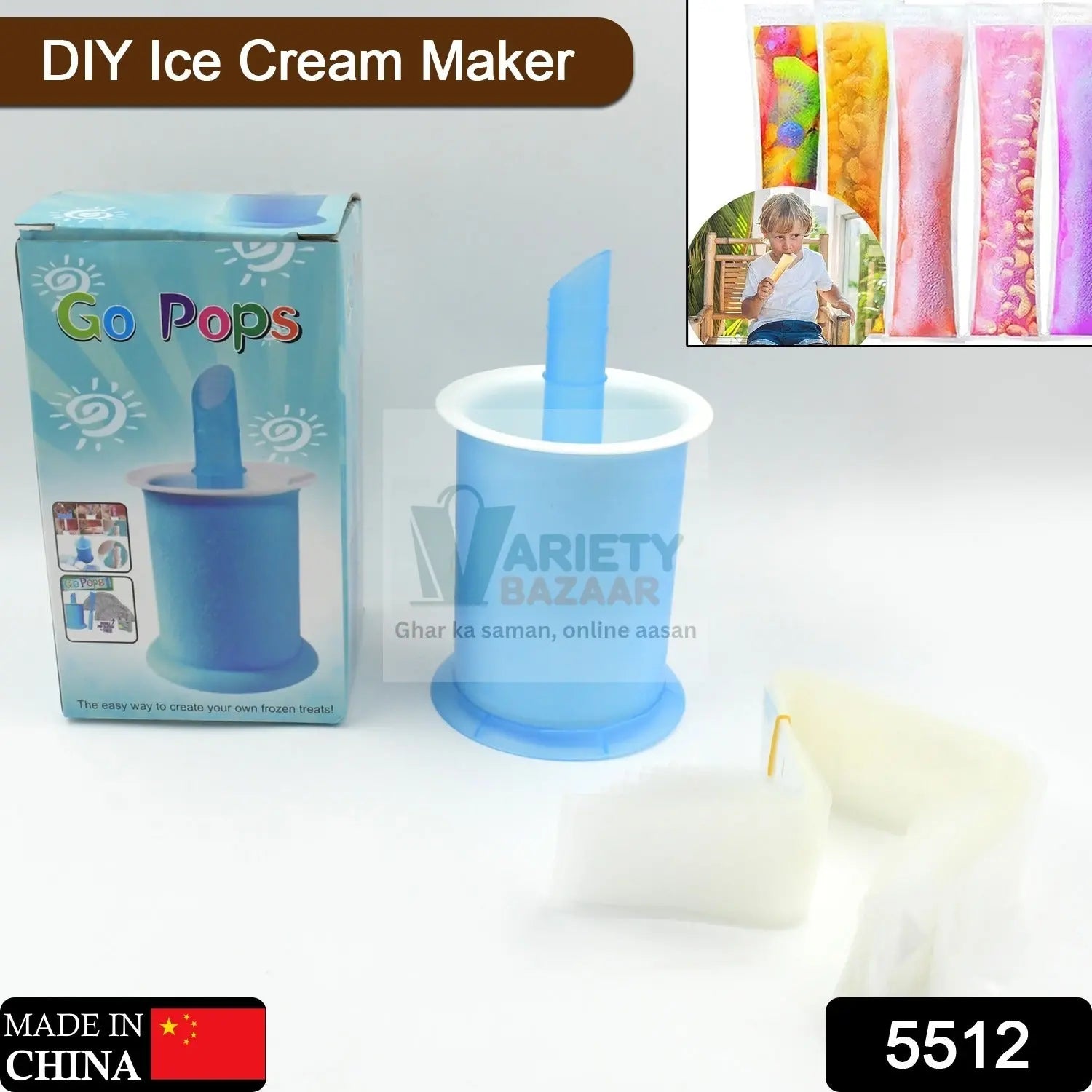 DIY Manual Popsicle Maker – Reusable Ice Cream Mold (Approx 20 Pcs Packing Bag) Variety Bazaar