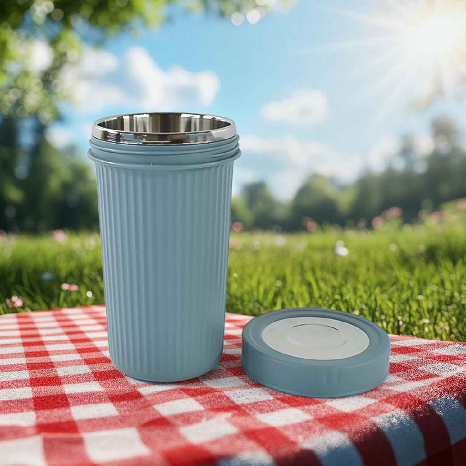 Apex Double Wall Inner Steel Travel Glass (500ml) Approx (1 Pc Mix Color)