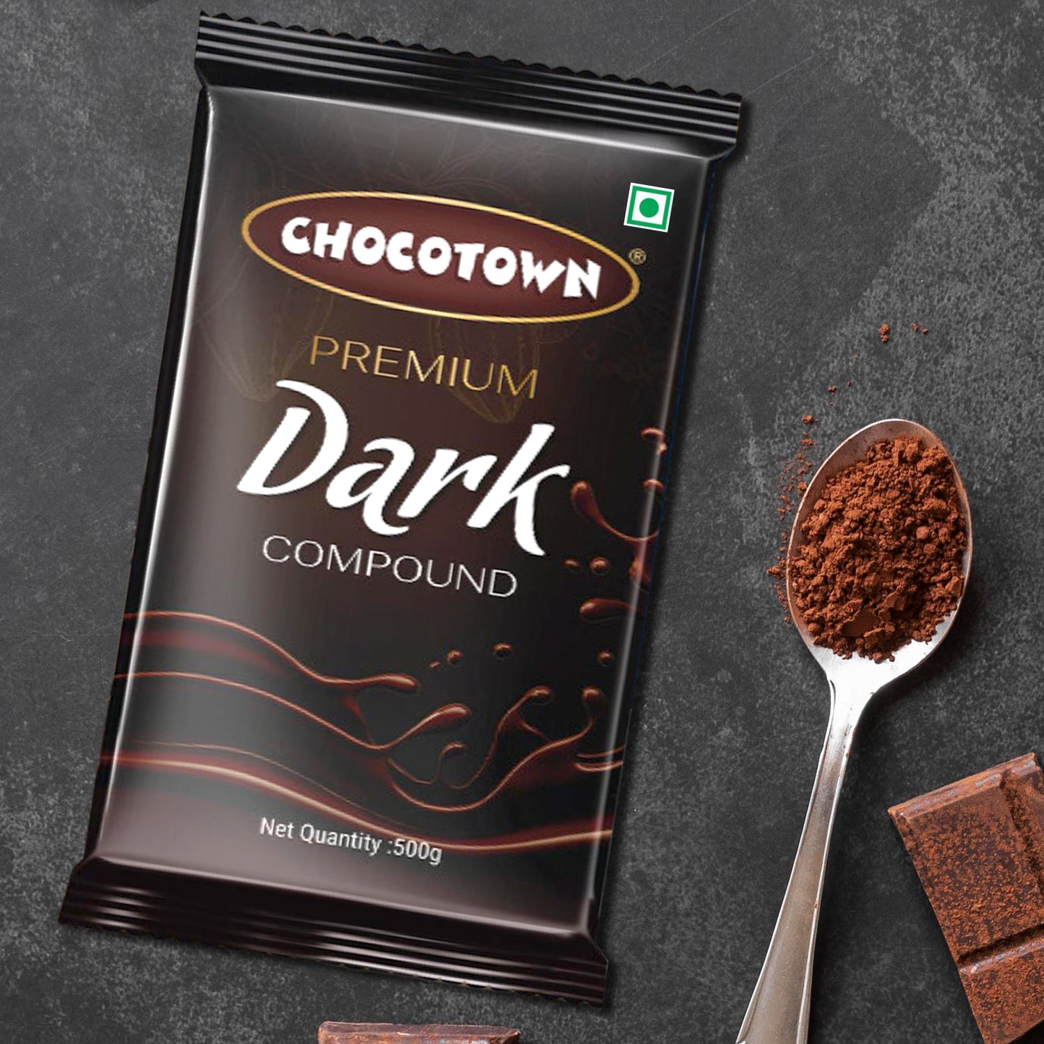 Dark Compound 500gm | Chocotown Dark Choco Slab travel sahayak