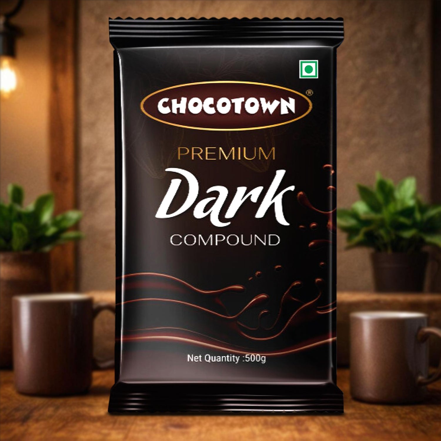 Dark Compound 500gm | Chocotown Dark Choco Slab travel sahayak