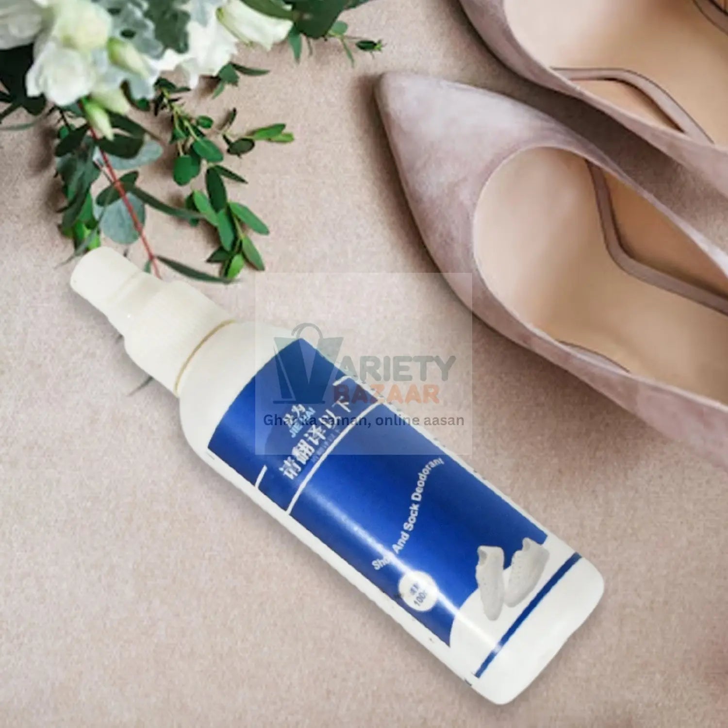 Deodorant Spray for Shoes & Socks, Shoe Deodorizer Spray, Shoe Odor Eliminator Spray, Sneaker & Shoe Deodorant, Freshness for Work Shoes, Safety Shoes, Sports Shoes & More (100 ML) Variety Bazaar