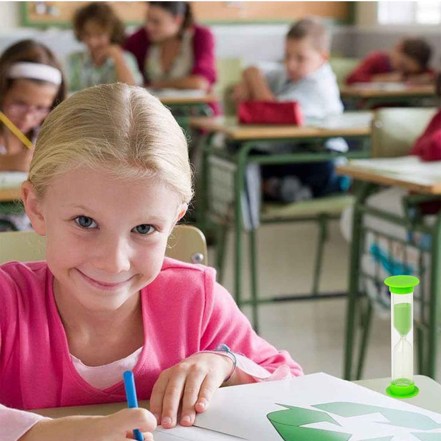 8756 Sand Timer Plastic Hourglass Sand Glass Toy Sand Clock For Kitchen Office School And Brushing Teeth For Bathroom Timer Clock Children Hourglass Sand Glass Toothbrush Household Sand Clock (3 Min Approx 5 Pc)