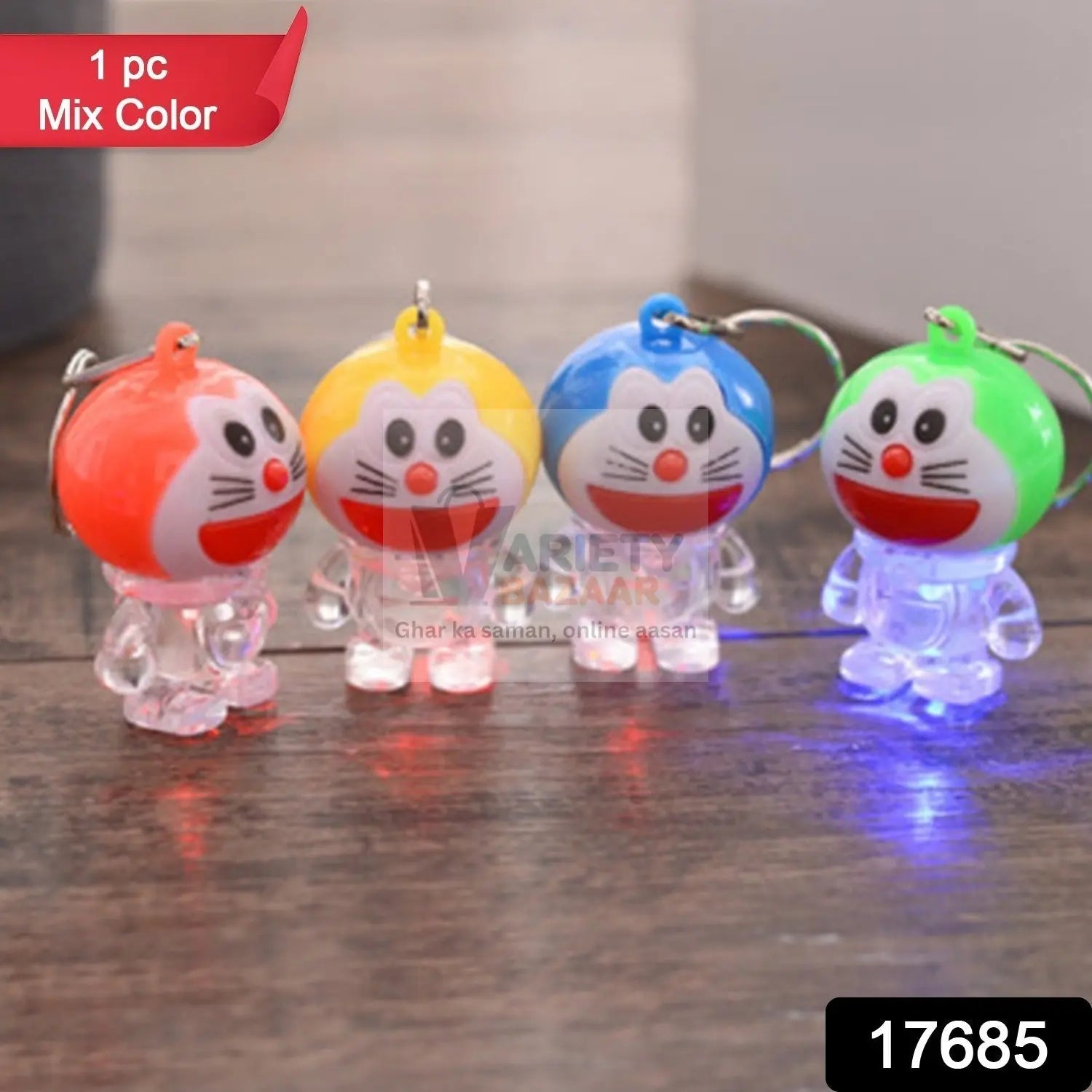 Doremon lightning keychain, 2 colored lightning keychain (1 pc) Variety Bazaar