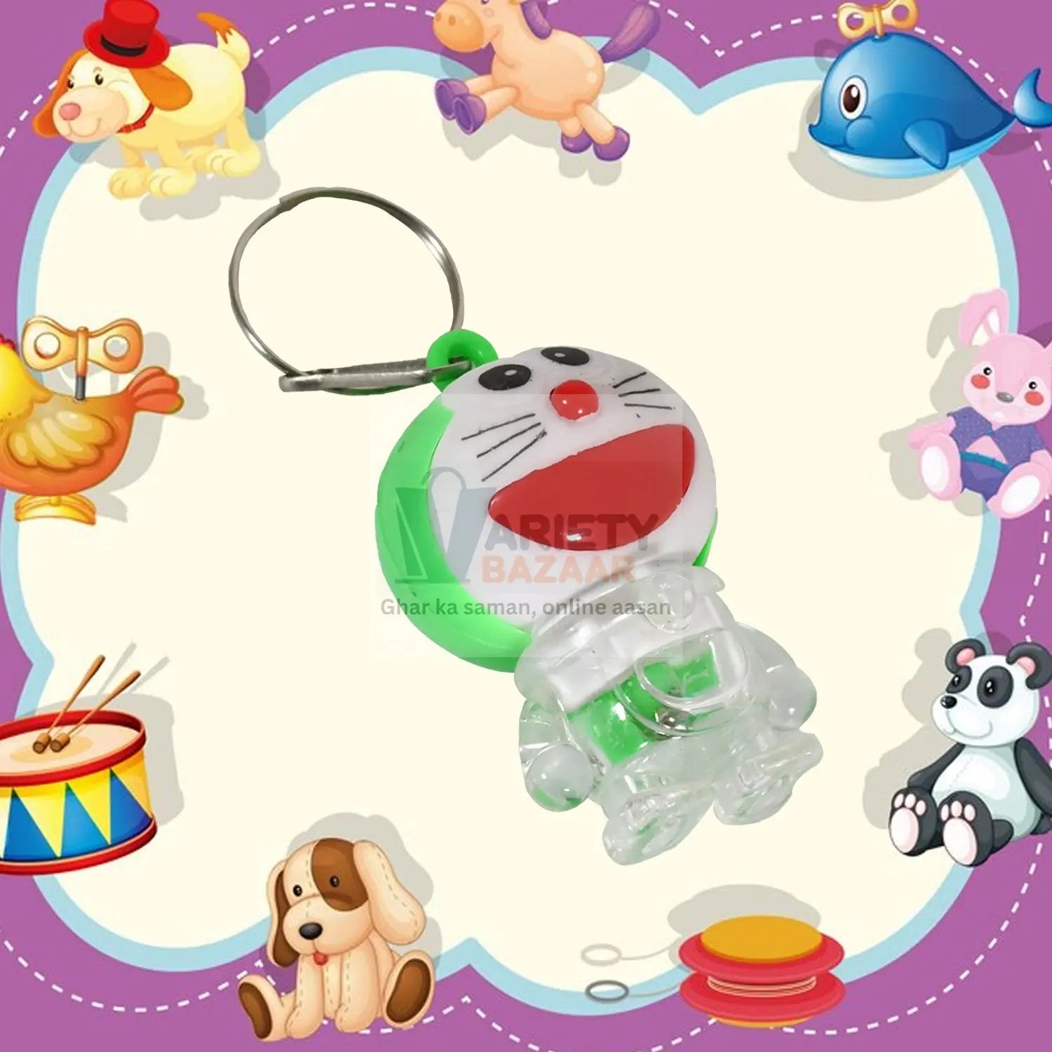 Doremon lightning keychain, 2 colored lightning keychain (1 pc) Variety Bazaar