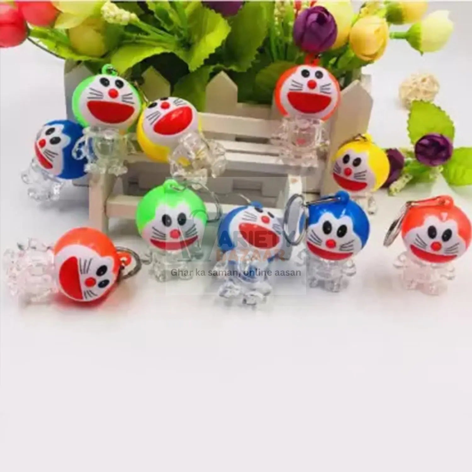 Doremon lightning keychain, 2 colored lightning keychain (1 pc) Variety Bazaar