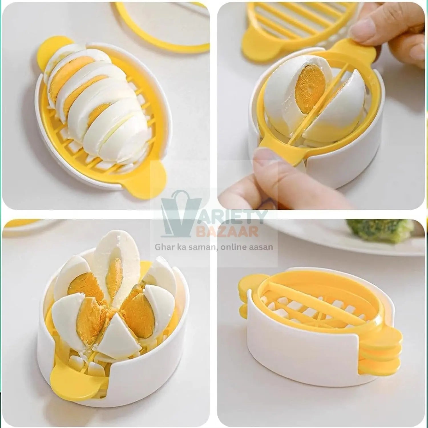 Egg Slicer, 3 in 1 Boiled Egg Slicer, Egg Slicer, Preserved Egg Slicer, Home Restaurant Kitchen Tool (1 Pc) Variety Bazaar