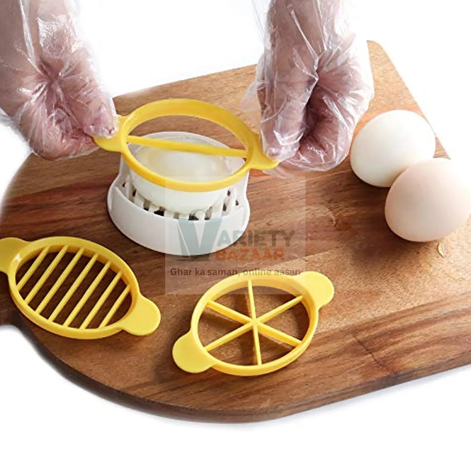 Egg Slicer, 3 in 1 Boiled Egg Slicer, Egg Slicer, Preserved Egg Slicer, Home Restaurant Kitchen Tool (1 Pc) Variety Bazaar