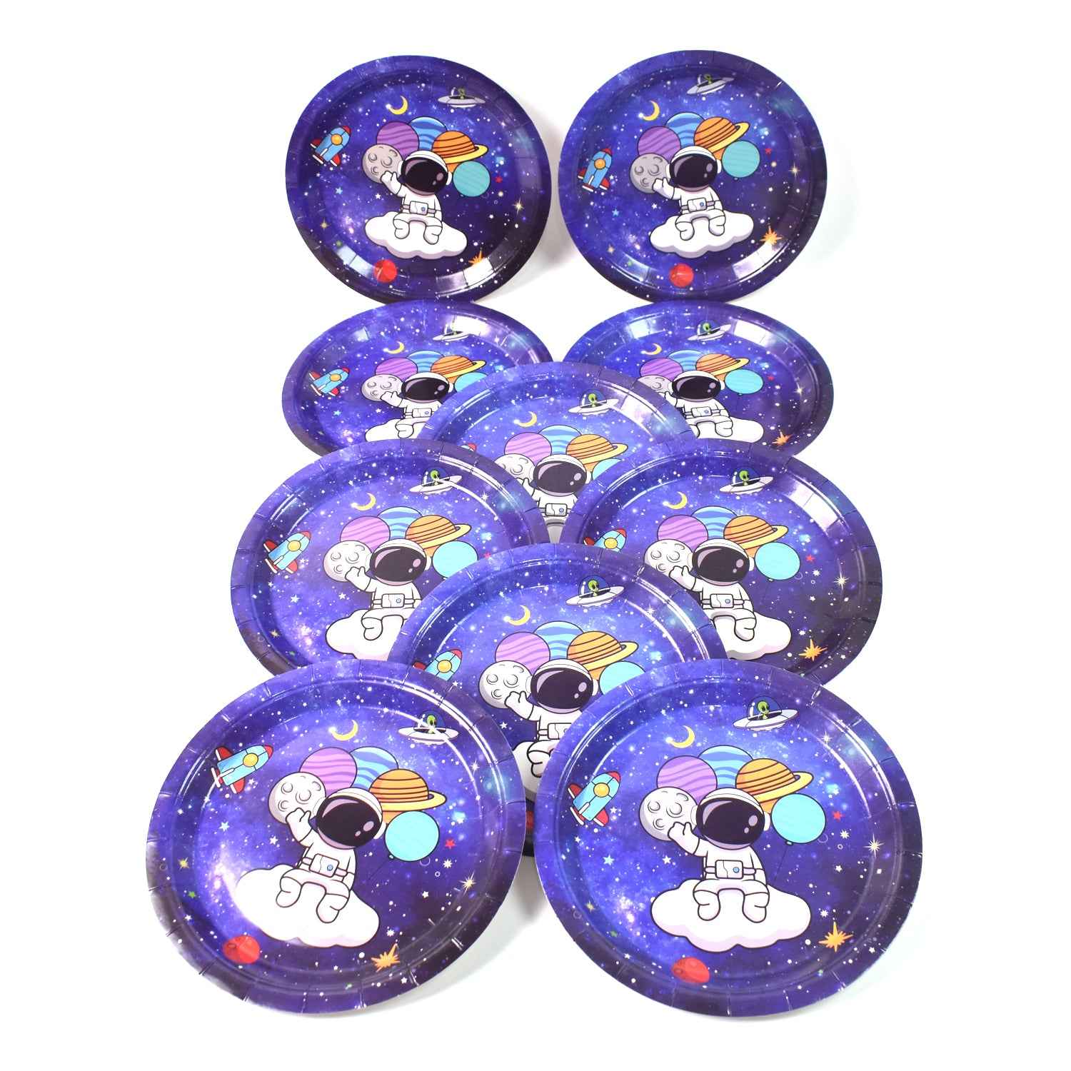 Round Plates Disposable Paper Plates Happy Birthday Gift (10 Pcs Set Mix Design)