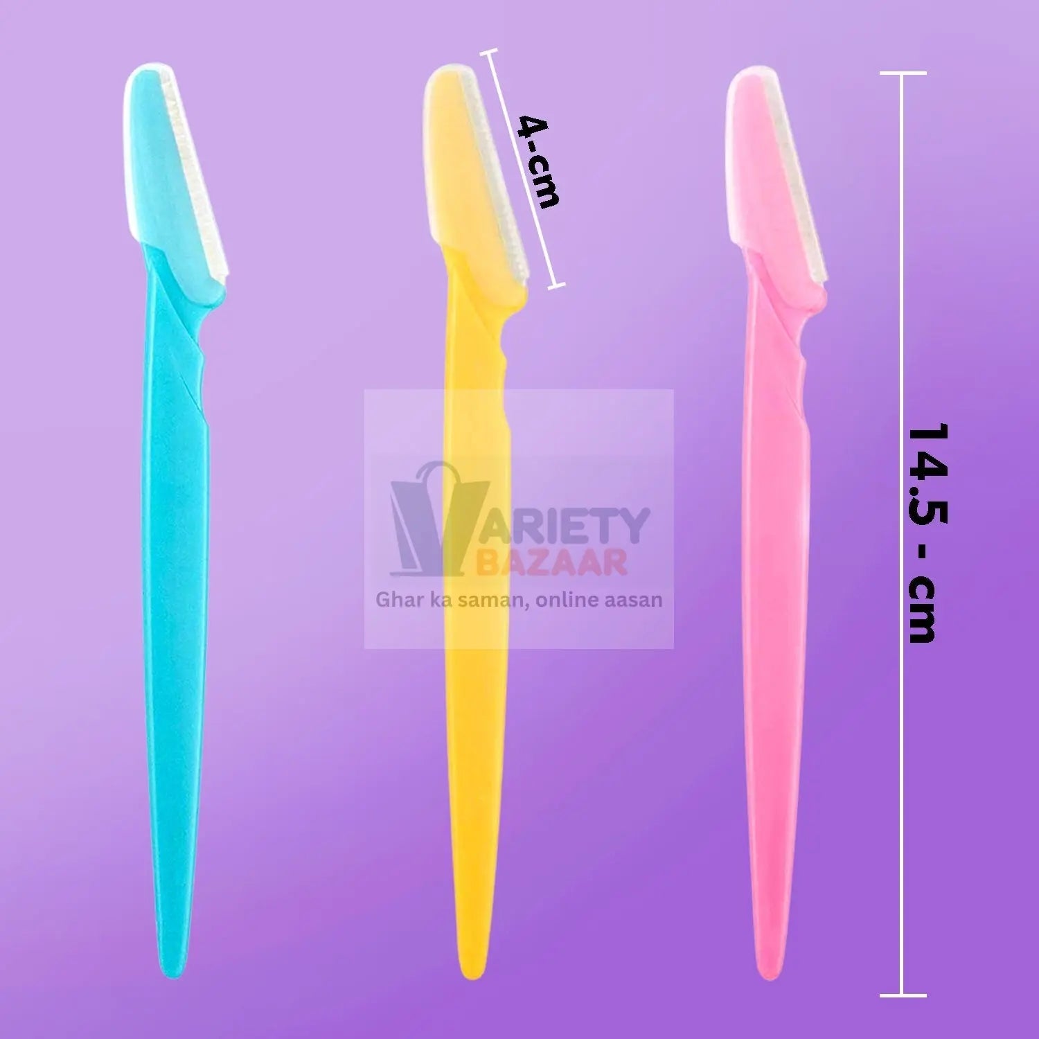 Eyebrow Painless Facial Hair Remover Razor for Face, Women and Men (3 Pack) Variety Bazaar