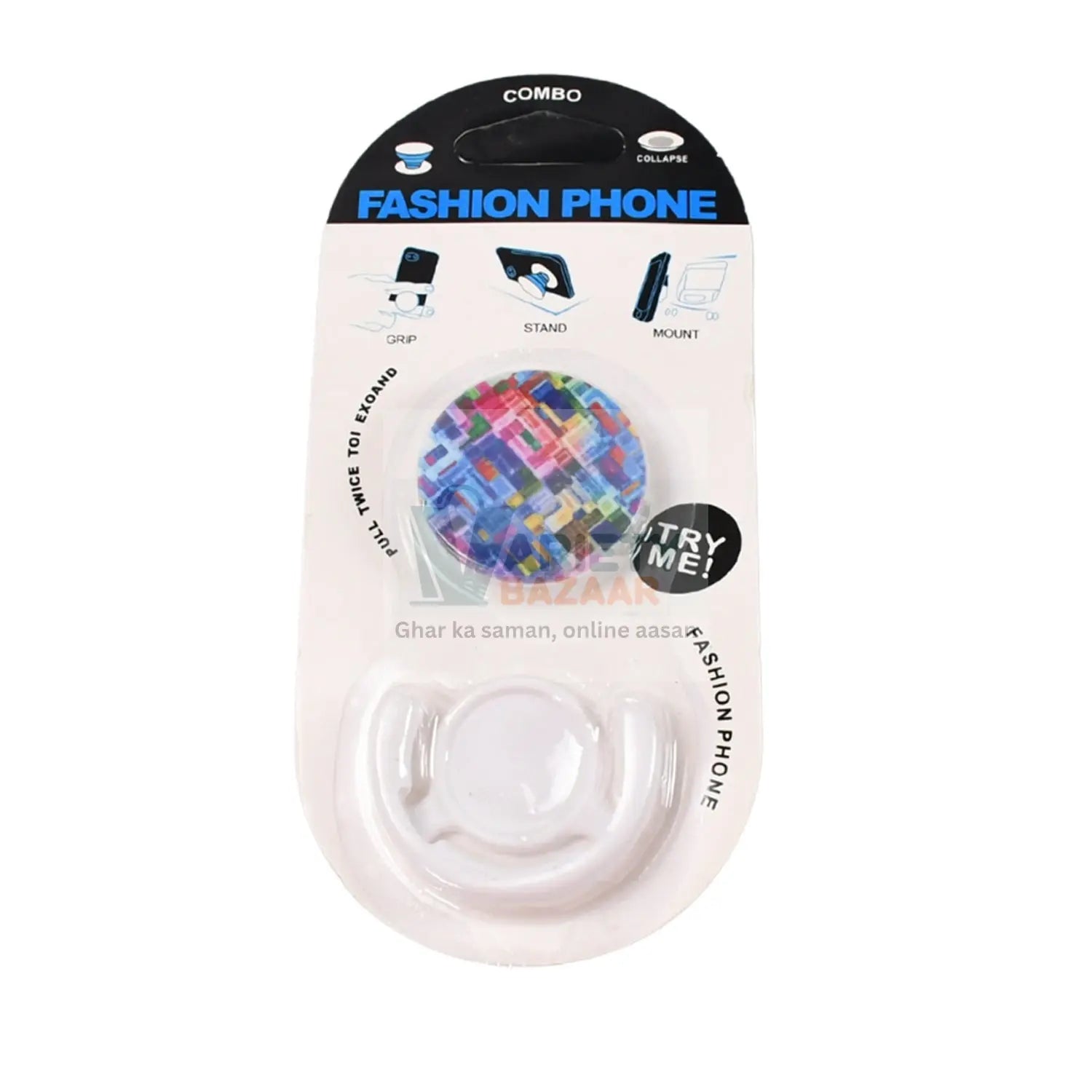 Fashion design pop up mobile phone grip holder smart phone bracket, Phone Stand & Grip with popclip car mount flowers pasley Variety Bazaar