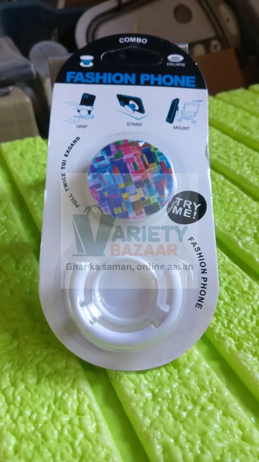 Fashion design pop up mobile phone grip holder smart phone bracket, Phone Stand & Grip with popclip car mount flowers pasley Variety Bazaar