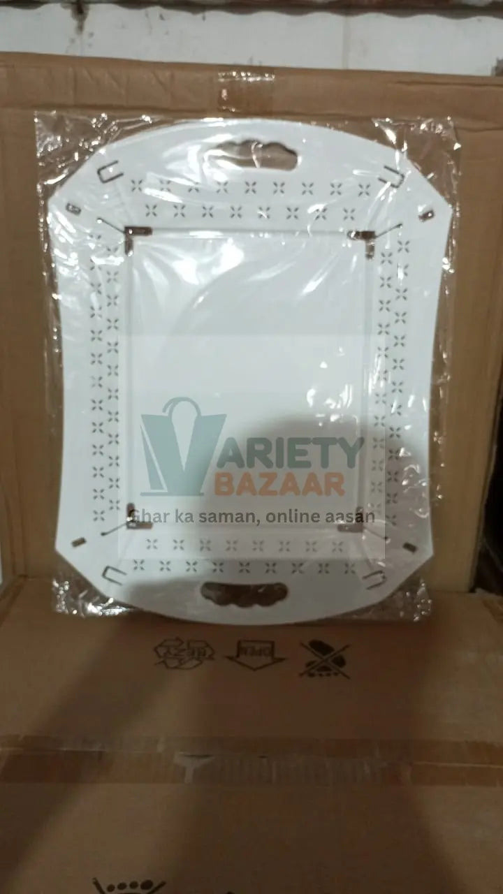 Foldable Plastic Serving Tray - Portable with Handle for Kitchen & Dining (1pc) Variety Bazaar