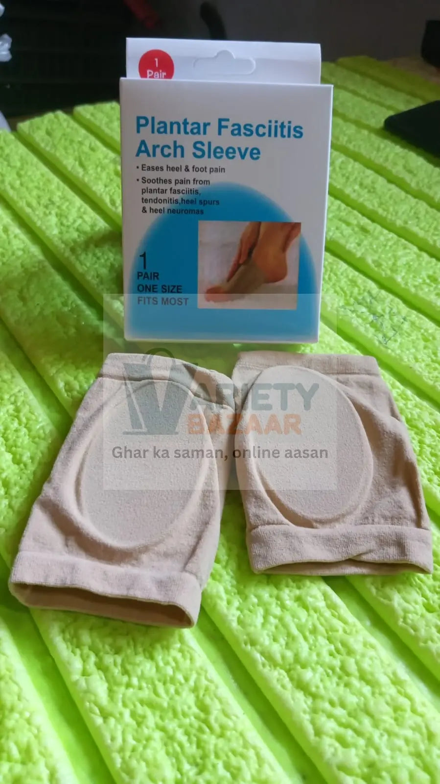 Foot Arch Support for Men & Women | Medial Arch Support for Flat Feet Correction Sleeve with Cushion | Plantar Fasciitis Leg Foot Pain Relief Product | Foot Care for Orthopedic Shoes Slippers, (1 Pair) Variety Bazaar