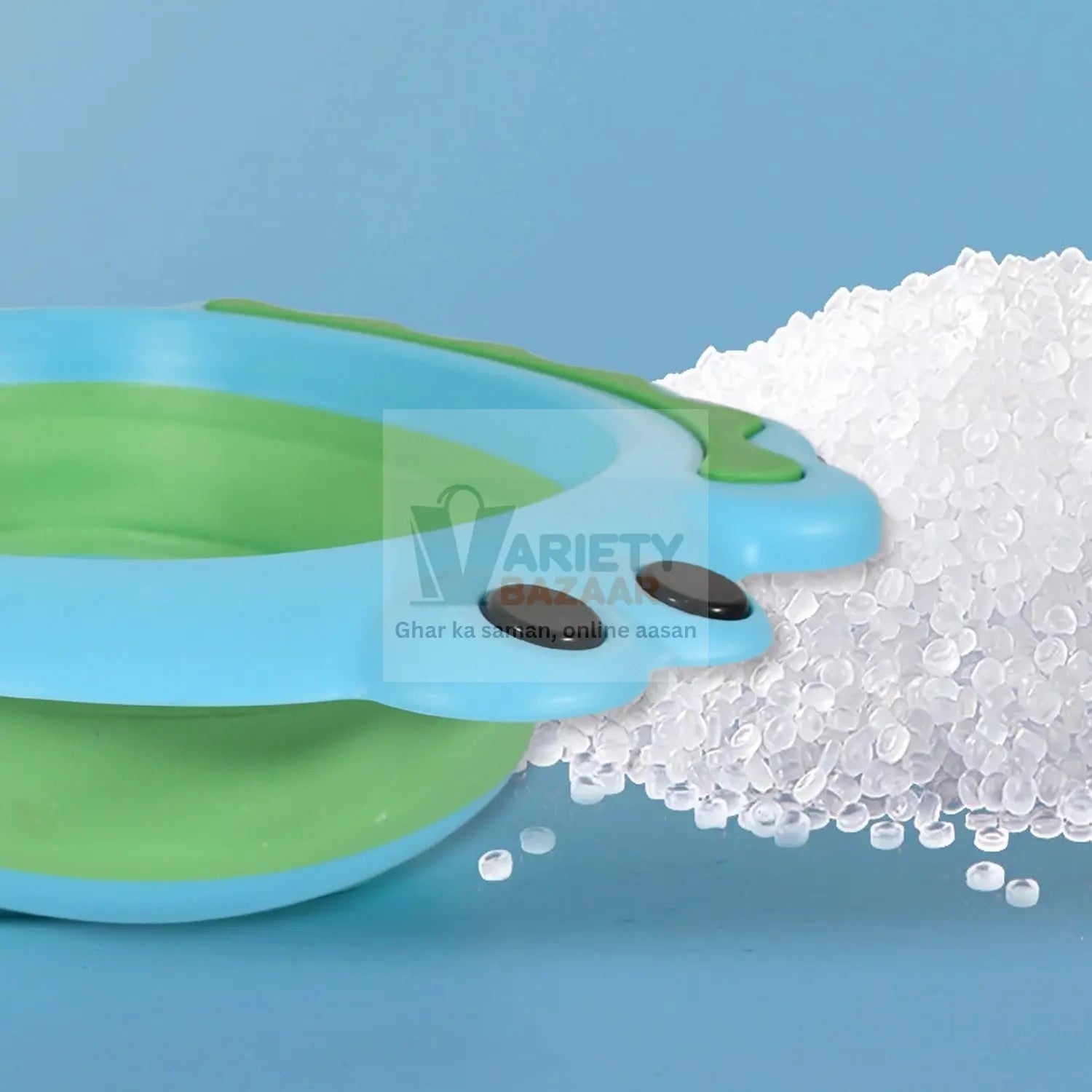 Frog Shape Foldable Baby Wash Basin, Space-Saving Lightweight Face Washing Tub (33×31cm / 1 Pc) Variety Bazaar