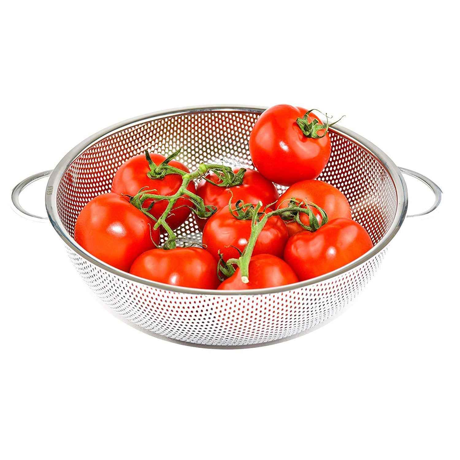 5754 Stainless Steel Colander With Handle Large Metal Mesh Basket Strainer For Pasta Spaghetti Berry Veggies Fruits Kitchen Food Colander Dishwasher Safe (1 Pc 25.5 Cm)