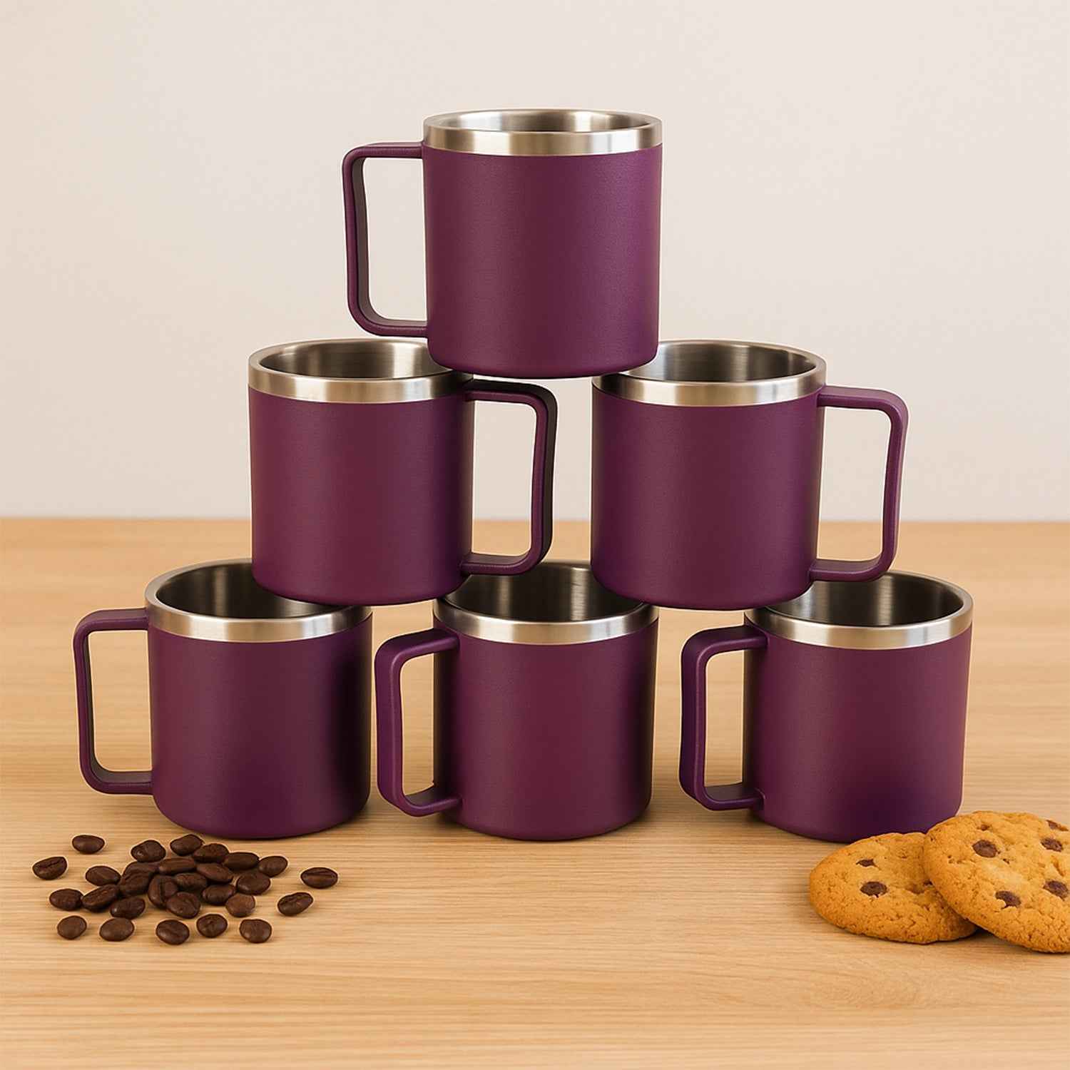 Supermom Stainless Steel Inner Coffee Mug Set (200ml 6 Pc)